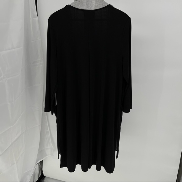 IC By Connie K Womens Jacket Cardigan Size XL Flowy Lagenlook Layered Knit Black - Picture 9 of 13